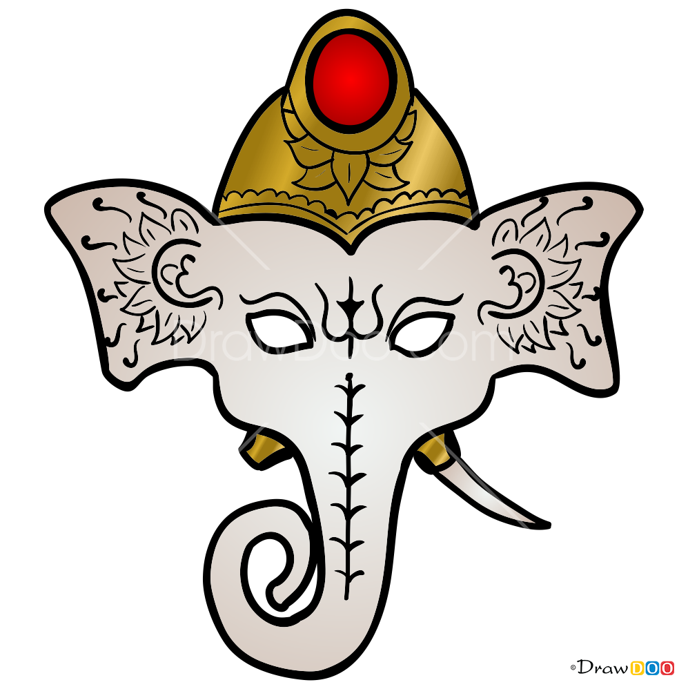 How to Draw Ganesha Mask, Face Masks